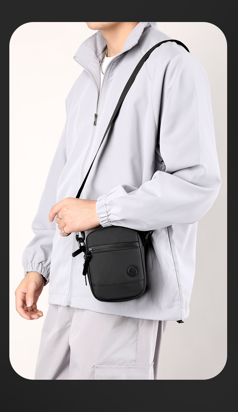 Custom Logo Sport Nylon Crossbody Bag Men's Sling Shoulder Small Bag Sport Fashion Messenger Bag