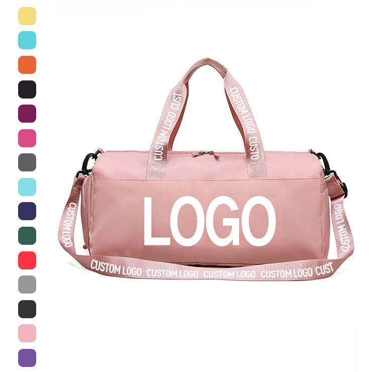 Wholesale Fashion Designer Sports Gym Duffel Bag Custom with Logo Oxford Overnight Tote Weekend Pink Travelling Duffle Bag