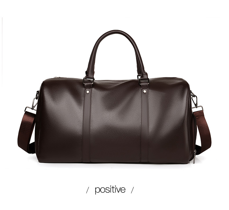 Customized Vegan Pebble Texture Leather Travel Weekender Overnight Duffel Bag