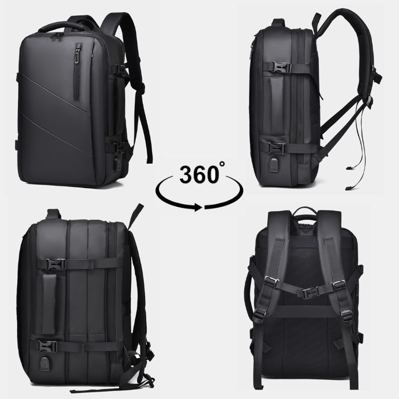 New England Style Fashion Casual Portable Minimalist Lightweight Oxford School Backpack Travel Commute Laptop Backpack With USB
