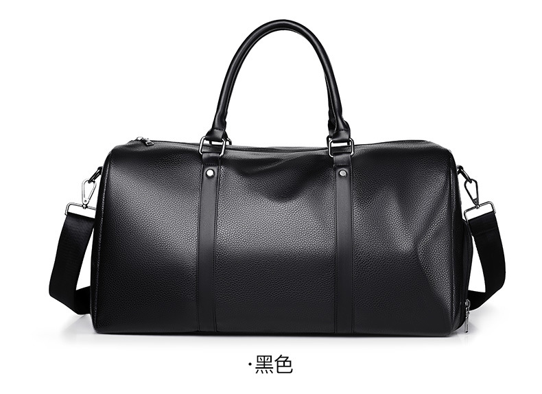 Customized Vegan Pebble Texture Leather Travel Weekender Overnight Duffel Bag