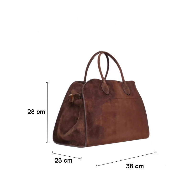 Retro Cowhide Large-Capacity Tote Bags Women Suede Purse Tote Bag Vintage Handle Fashion Shoulder Satchel Quiet Luxury Tote Bag