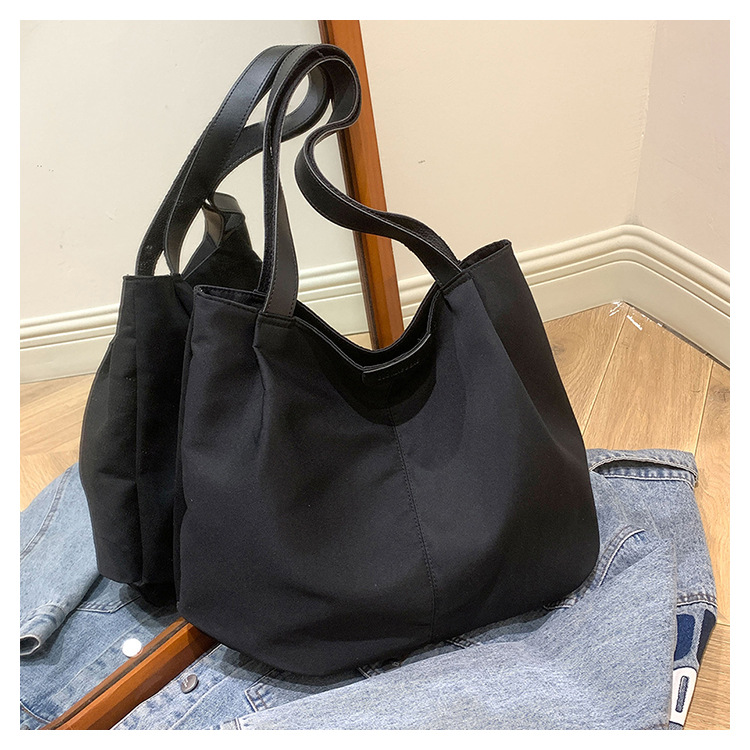2023 Tote Bag Nylon Large Capacity Simple Shoulder Bag Casual Art Fabric Tote Beach Bag