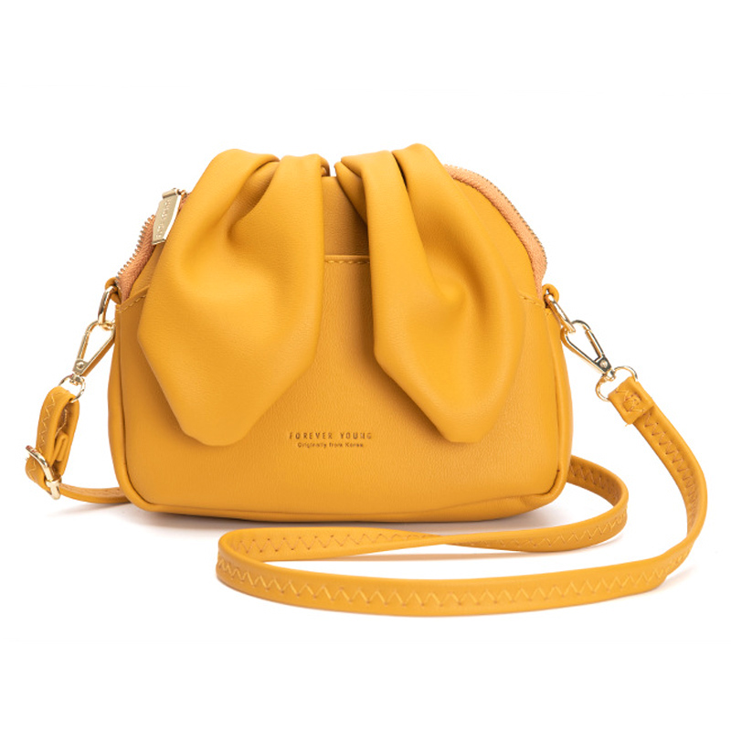 Long Soft Rabbit Ears Crossbody Shoulder Bucket Bag Korean Fashion Lady Tote Handbags for Women