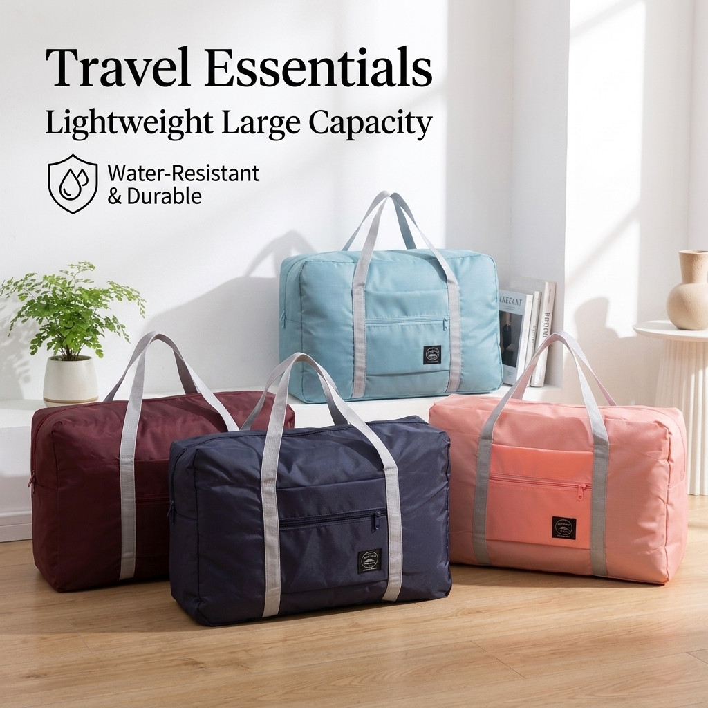 Wholesale Fashion Waterproof Polyester Oxford Cloth Zipper Light Weight Travel Duffle Bag Custom Logo Foldable Luggage Storage