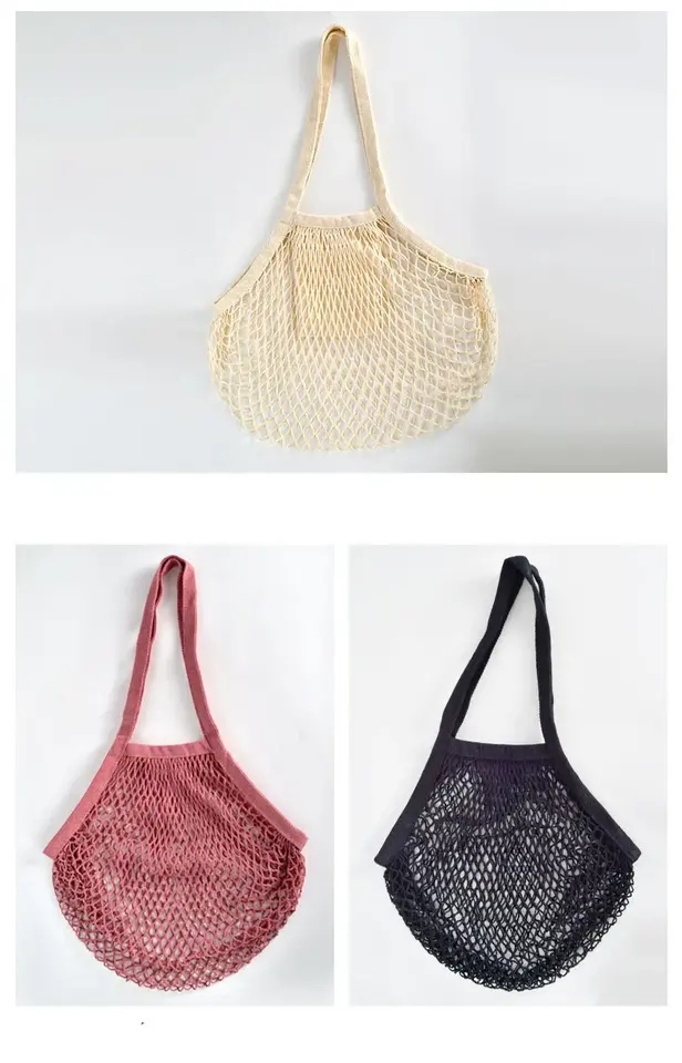 Wholesale Fashion Straw Indonesia Mesh Clutch Cotton Beach Tote Bag Shopping Tote Net Rattan Tote Bag with Handle