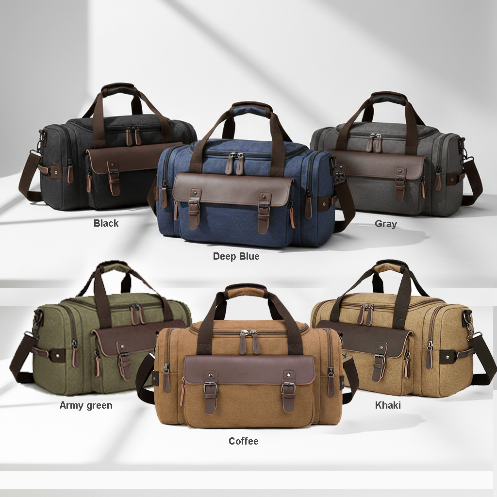Fashion Outdoor Camping extra Large Men Carry Garment Travel Bags Overnight Pu Leather Canvas Travel Duffle Bag