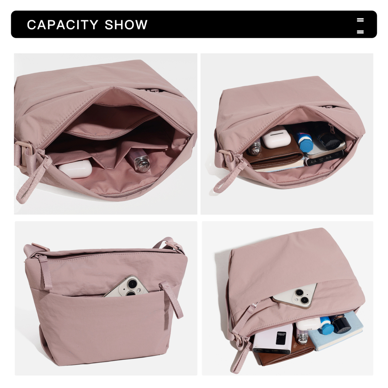 Unisex Sling Pillow Nylon Messenger Bag Waterproof Custom Fashionable Crossbody Zipper Closure 35*15*21cm All Seasons Travel