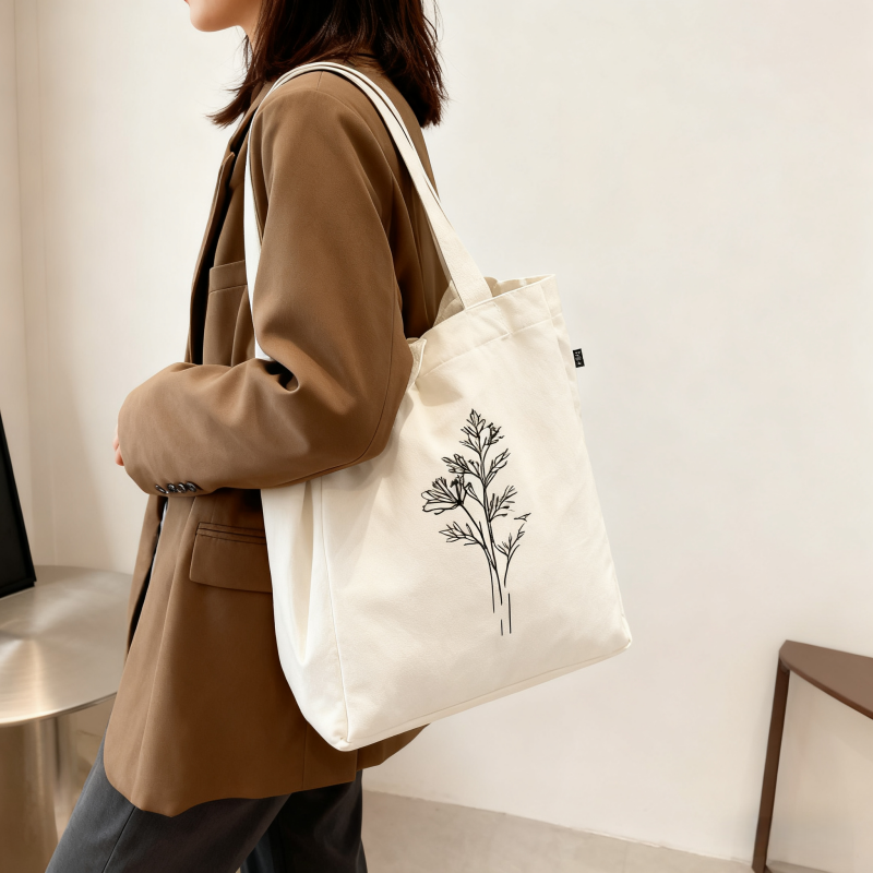 Fashion Eco Friendly Shopping Women's Tote Bag Canvas Tote Bag With Pocket Custom Printed Logo Pattern