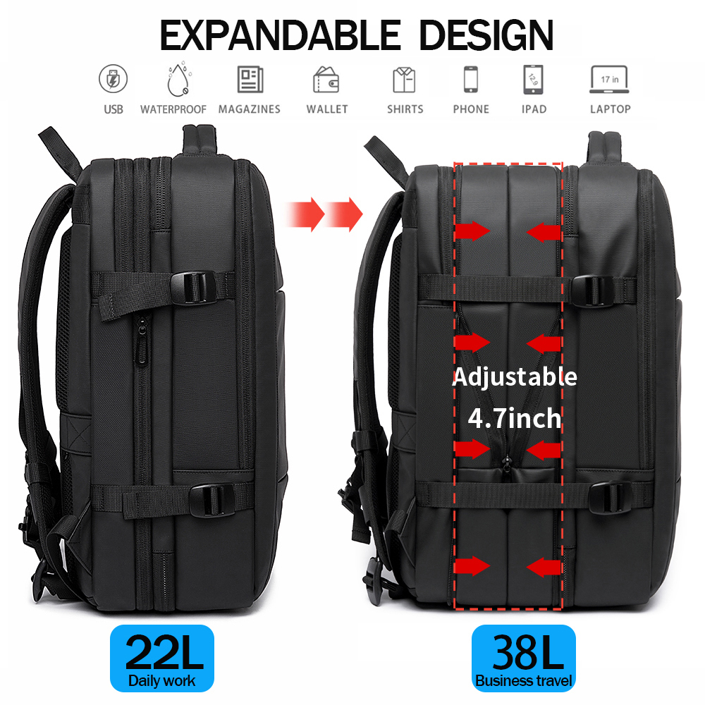 BANGE Factory Hot Sell Expandable Usb Waterproof Wholesale Men Mochila Laptop Bag Custom School Men Travel Laptop Backpack