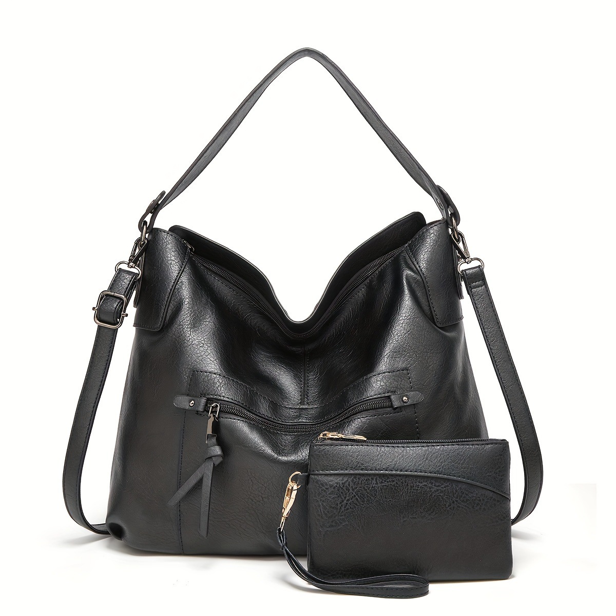 New Women Hand Bags Luxury PU Leather Shoulder Bag Tassel Hobo Handbags for Women Large Designer Ladies Hobo Bag