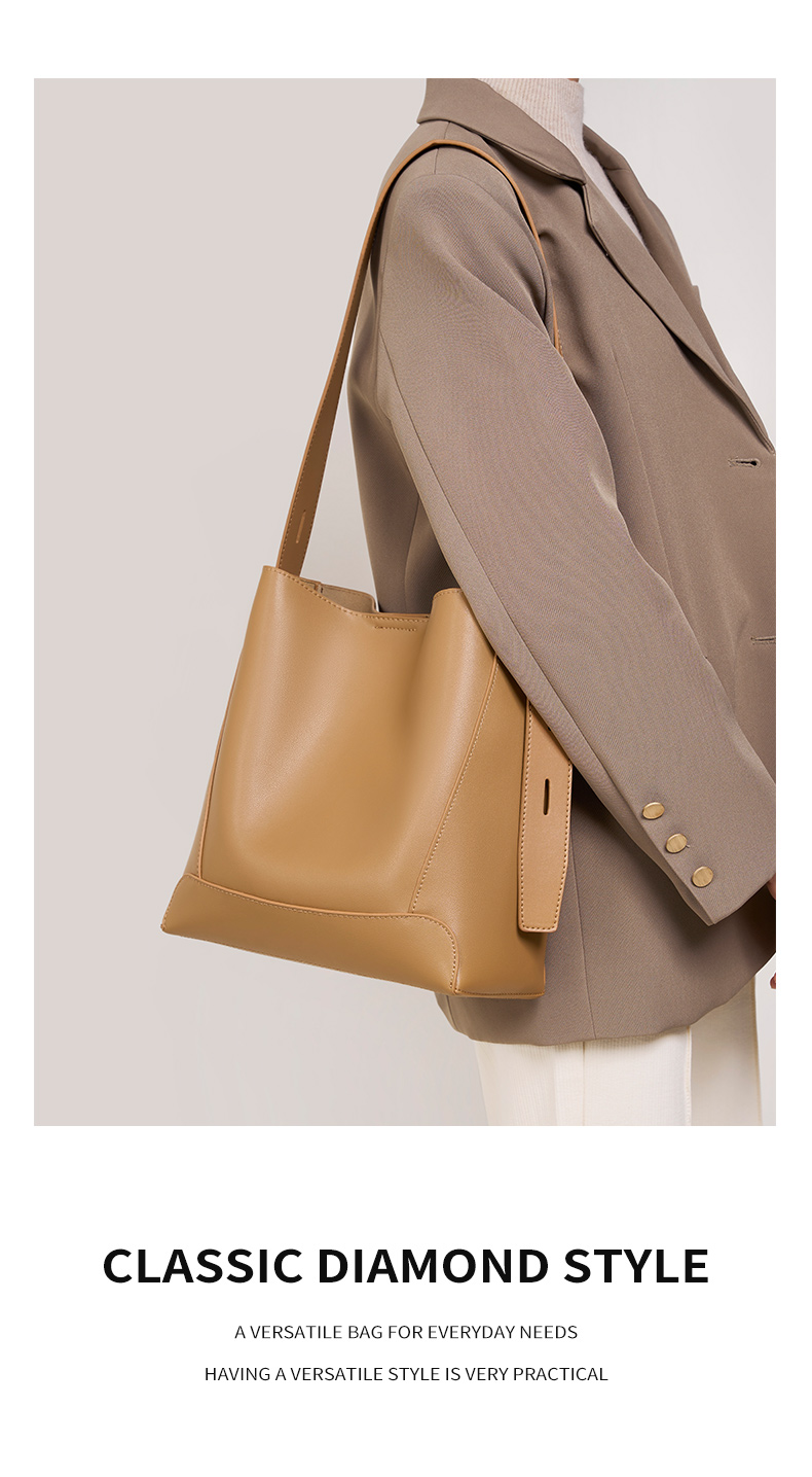 Genuine Leather Bucket Bag Showcase 9
