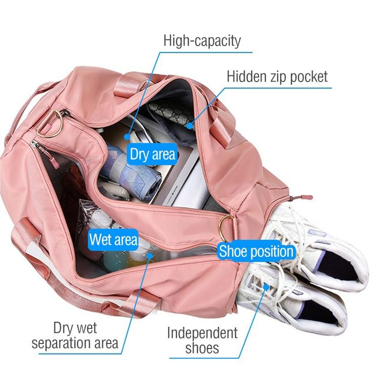 Wholesale Fashion Designer Sports Gym Duffel Bag Custom with Logo Oxford Overnight Tote Weekend Pink Travelling Duffle Bag