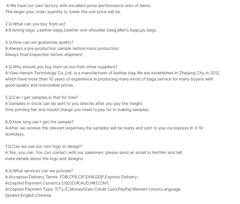 FAQ Overview
