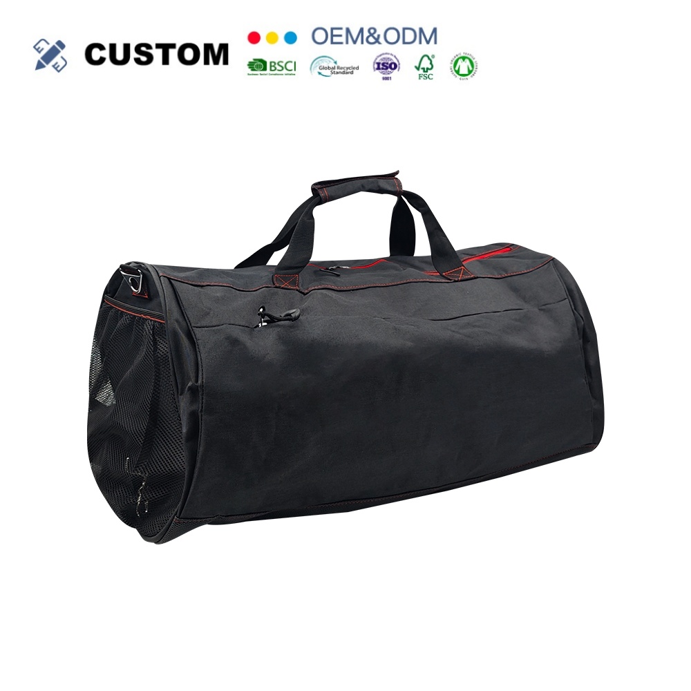 Custom Printed Logo Polyester Fashion Travel Duffel Bag with Zipper Closure Waterproof Carry-On for Unisex Use