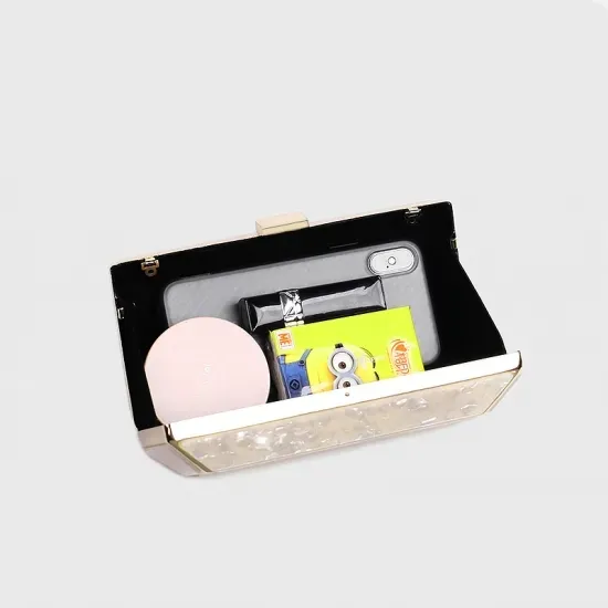 Square Acrylic Clutch Bag Side Detail