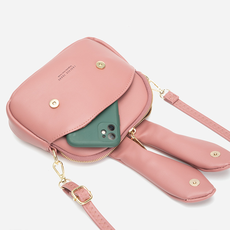 Long Soft Rabbit Ears Crossbody Shoulder Bucket Bag Korean Fashion Lady Tote Handbags for Women