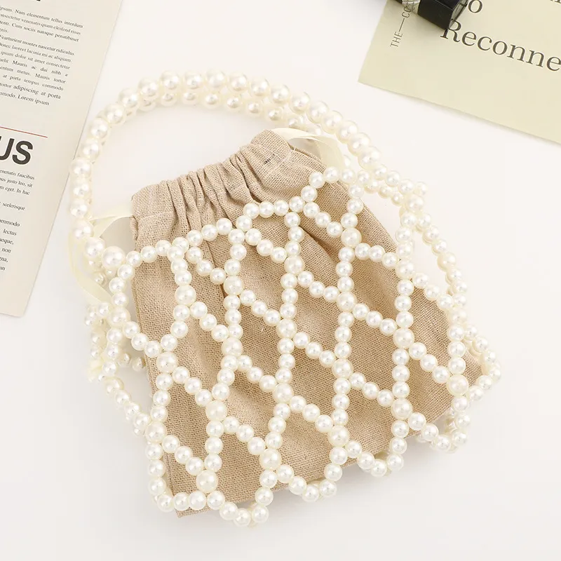 Cheap Women's Cloth Bag Handbag Evening Bag Pearl Mesh Ladies Dress Dinner Fashion Clutch Bag