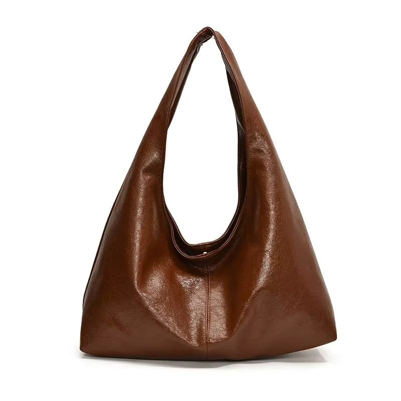 Designer Fashion Large Capacity PU Leather Underarm Hobo Bags for Women 2024 New Trend Water Resistant Zipper Closure Portable