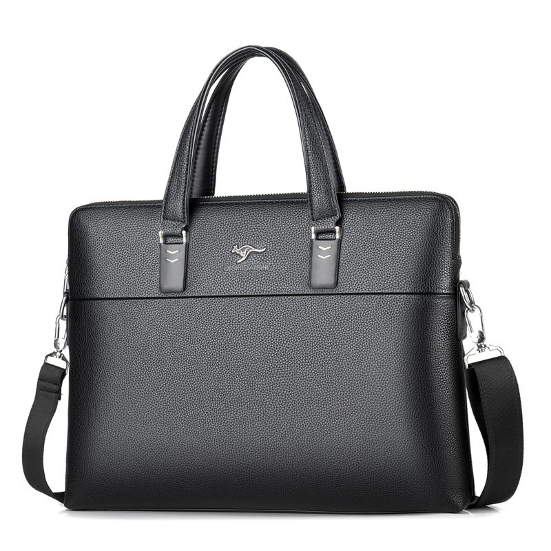 Men's Designer Luxury PU Leather Laptop Briefcase Custom Logo Office Vertical Business Case-Waterproof Portable Bolso Be Mano