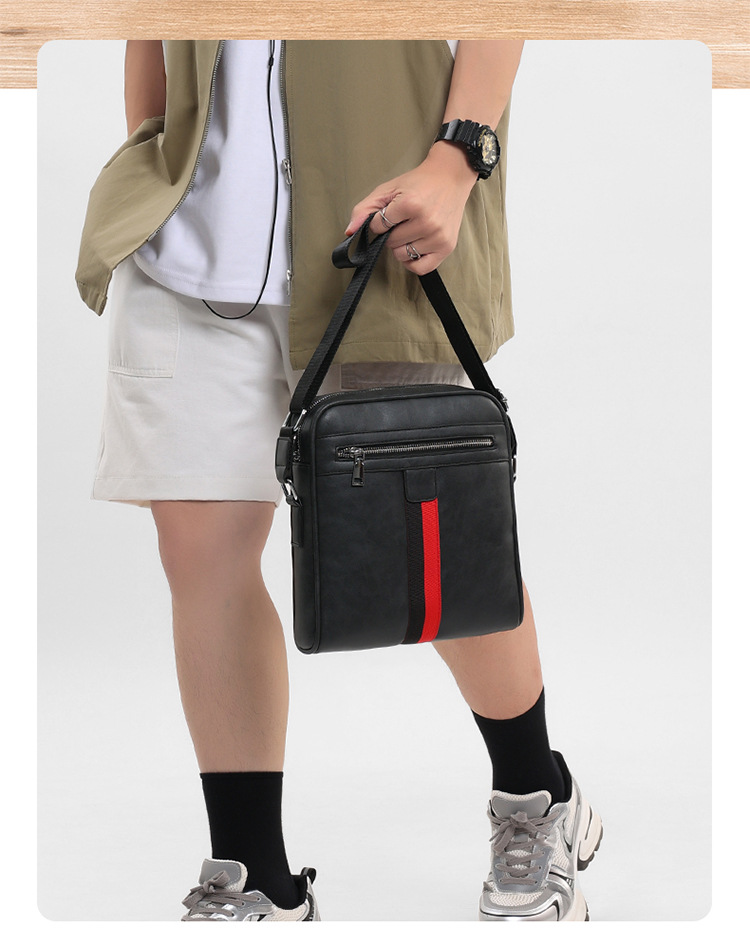 Large Capacity Classic Men's High-End Satchel Fashionable Business Crossbody Shoulder Bag and Messenger Bag Casual Style