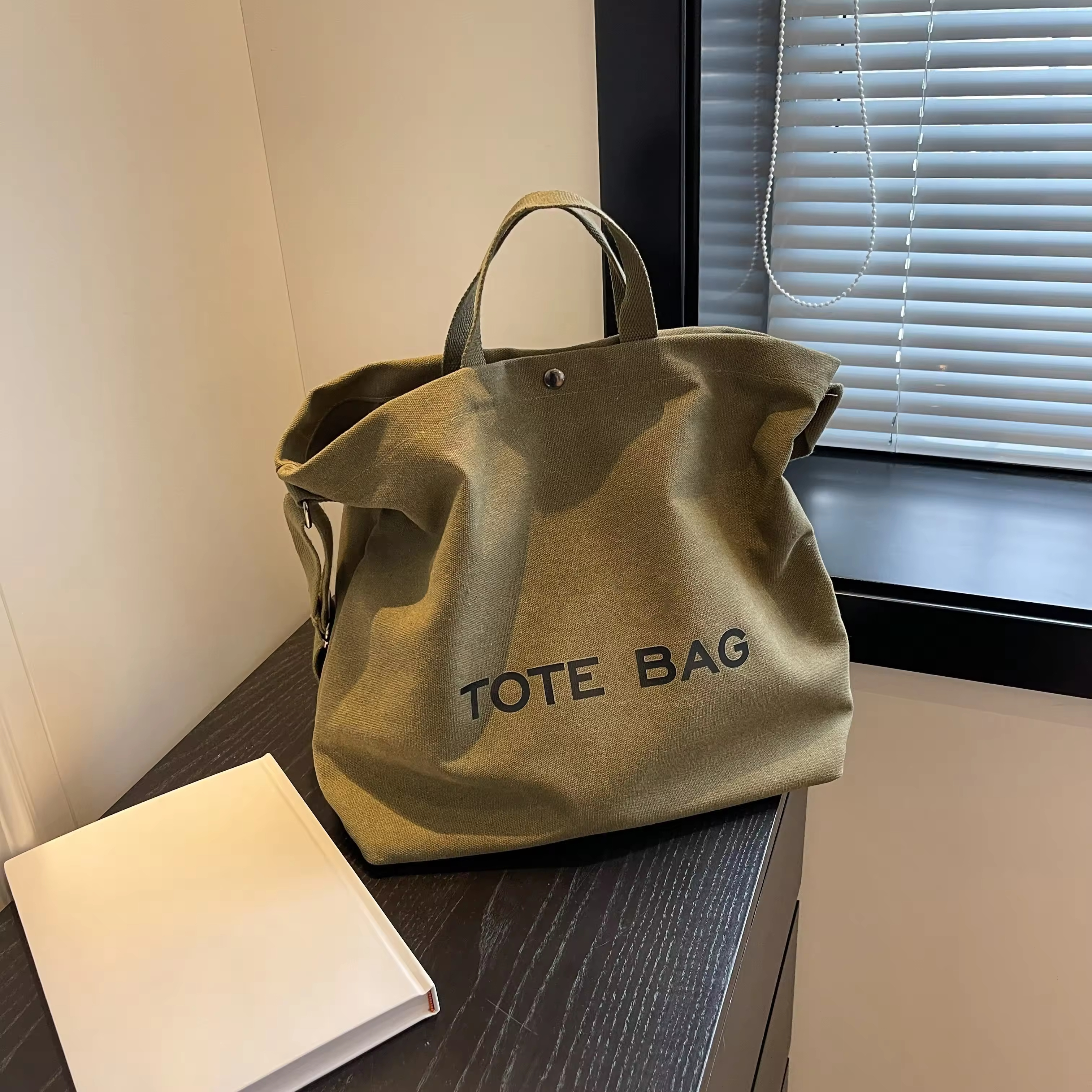 New Simple Custom Letter Print Crossbody Canvas Messenger Bag Vintage Student Shoulder Canvas Tote Bags For Work School Travel