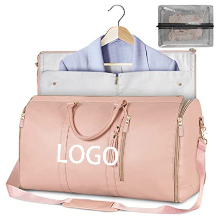 Custom Logo Large Vintage Leather Handsuit Duffle bag With Zipper Closure Shoe bag - Travel Friendly