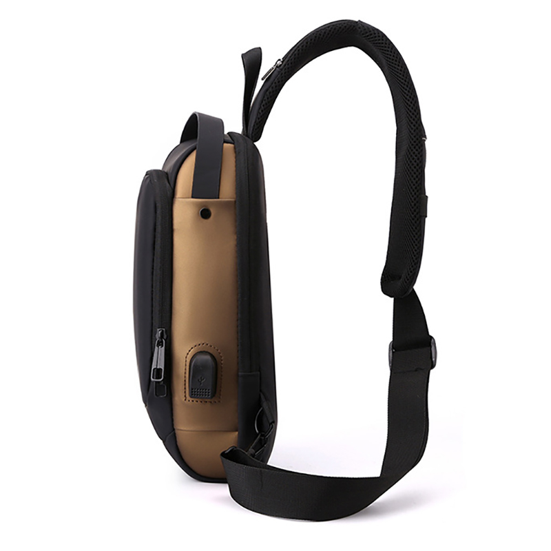Small Order Custom Shoulder Bag Waterproof Chest Motorcycle Bike Sling Bag with Lock Custom Logo USB Anti Theft Crossbody Bag