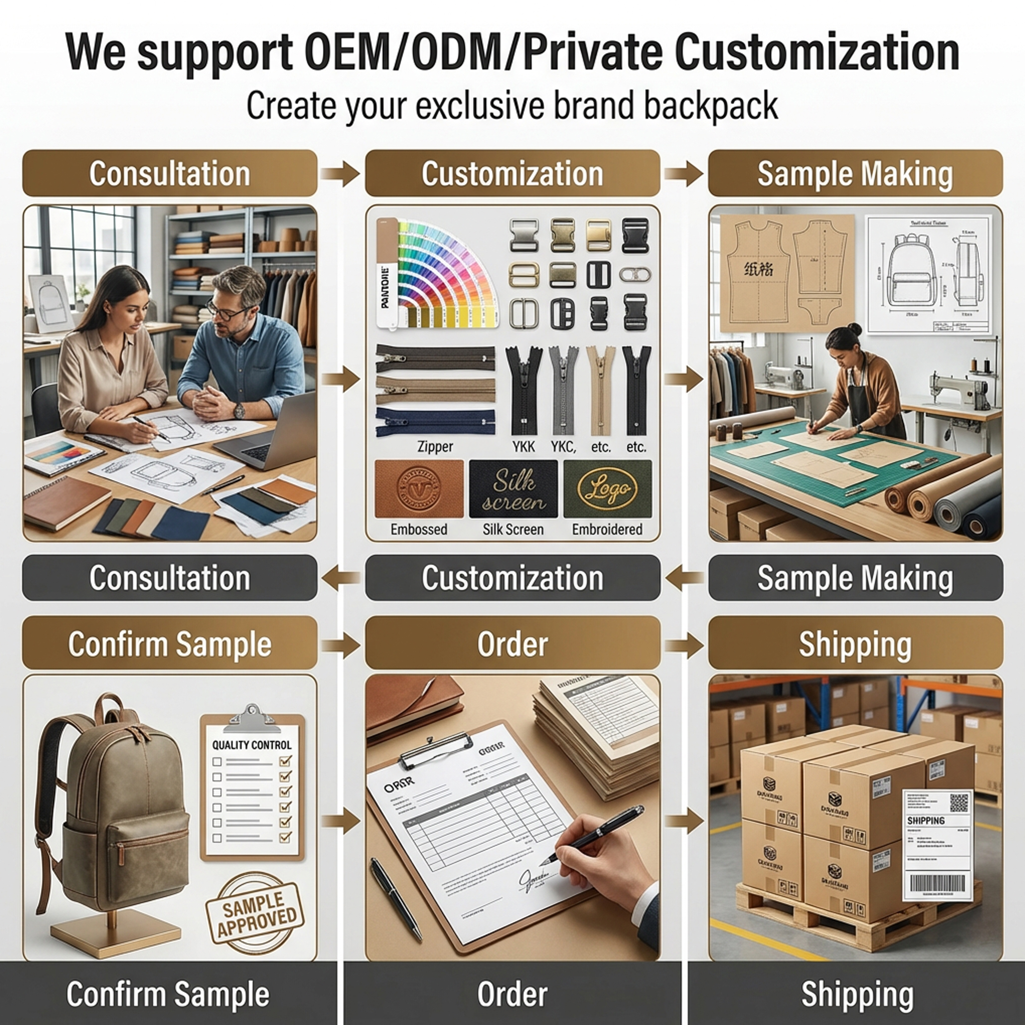 Omantu Customized Logo Oxford Fabric Material Double Zipper Large Capacity Business Travel Men's Laptop Backpack