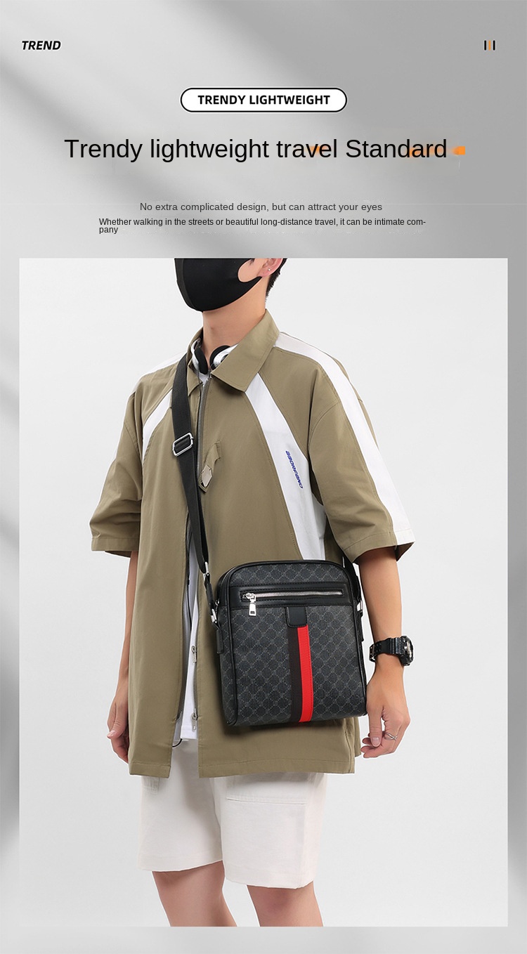 Large Capacity Classic Men's High-End Satchel Fashionable Business Crossbody Shoulder Bag and Messenger Bag Casual Style