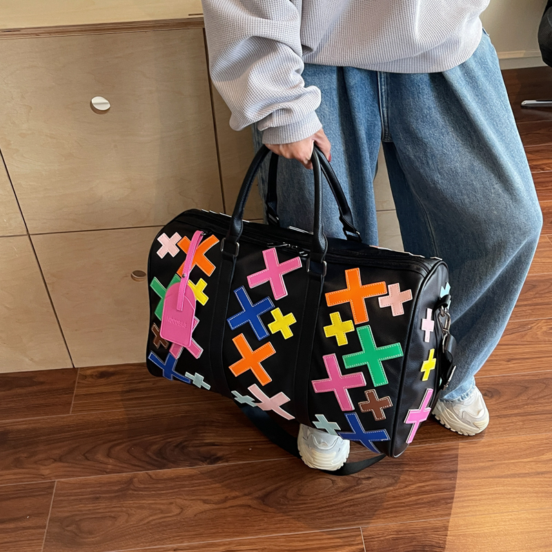 OEM ODM Sports Gym Waterproof Large Pu Leather Travel Duffel Bag Custom Patch logo Duffel Travel Bag for Men
