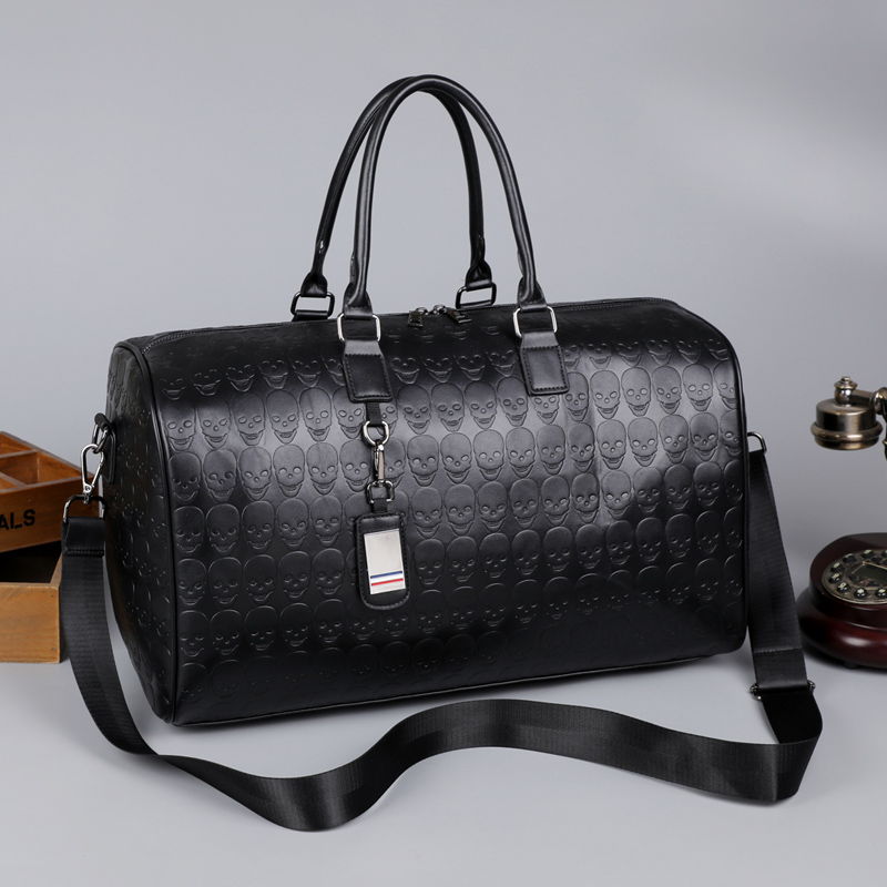 Stylish Fashion Foldable Waterproof PU Leather Unisex Travel Duffel Bag with Zipper Closure for Outdoor Activities and Commuting