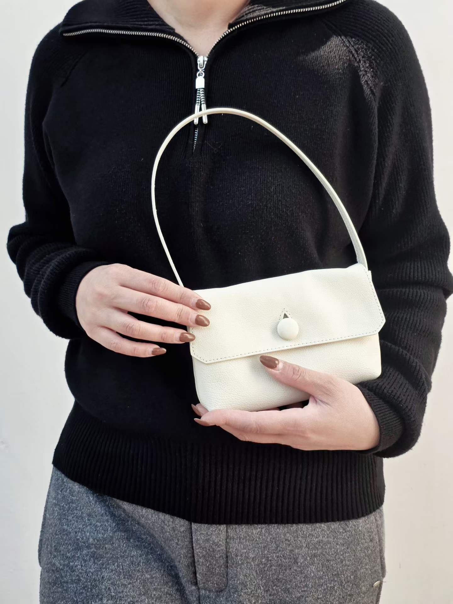 New Arrival Fashion Ladies Hobo Bag Simple Small Square Bag Luxury High Quality Genuine Leather Women's Handbags