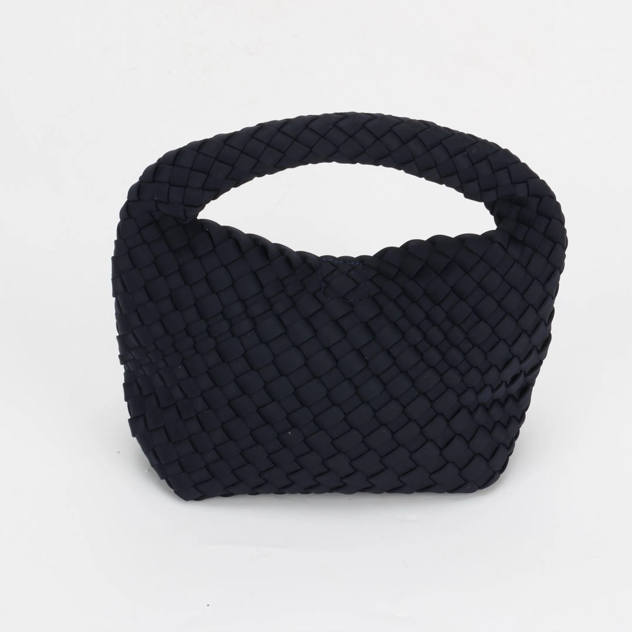 Storage Woven Navy Blue Buckle Handbag Fashion Square Clutch Bag for Ladies