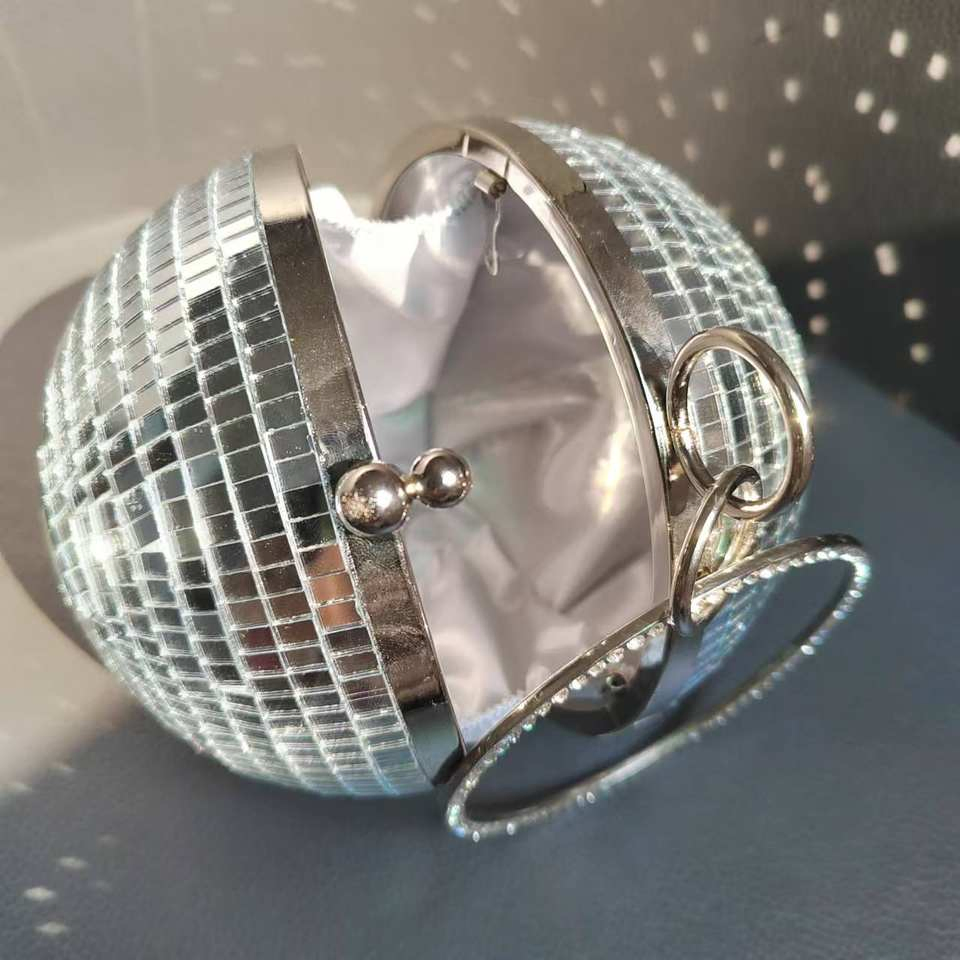 2025 Creative Xmas Gift New Year Party Disco Glass Clutch for Women Hand Bag Clutch Evening Bridal Purse Bag