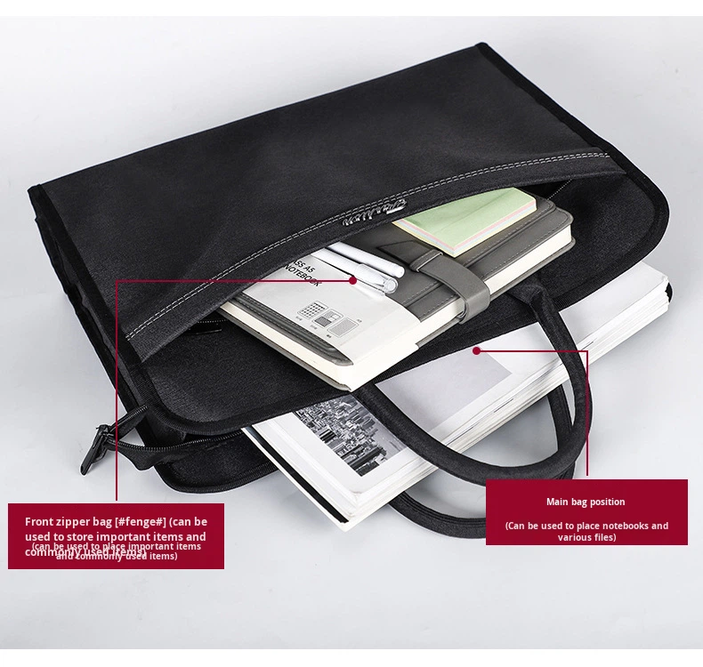Customize Wholesale Design Logo Waterproof Wear-resistant Lightweight Portable Large Capacity Handbag Document Folder Briefcase