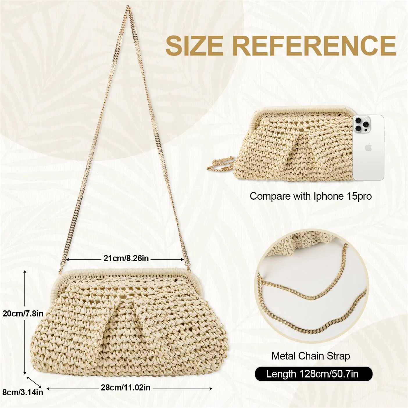 Straw Clutch Purses for Women Woven Boho Pouch Beach Bags