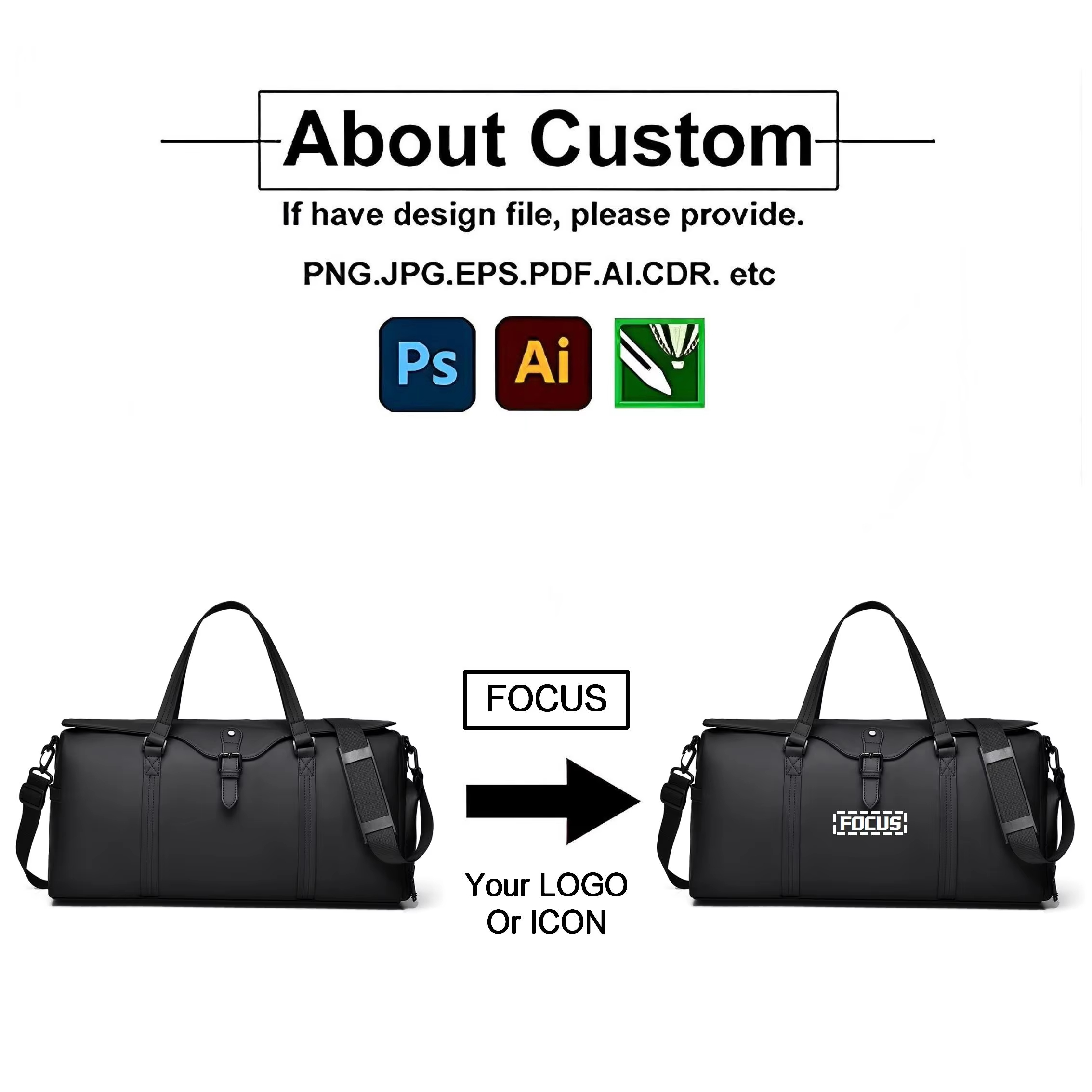 Custom Gym Duffle Bag Oxford Sports Weekender Polyester Travel Bag With Independent Shoe Compartment