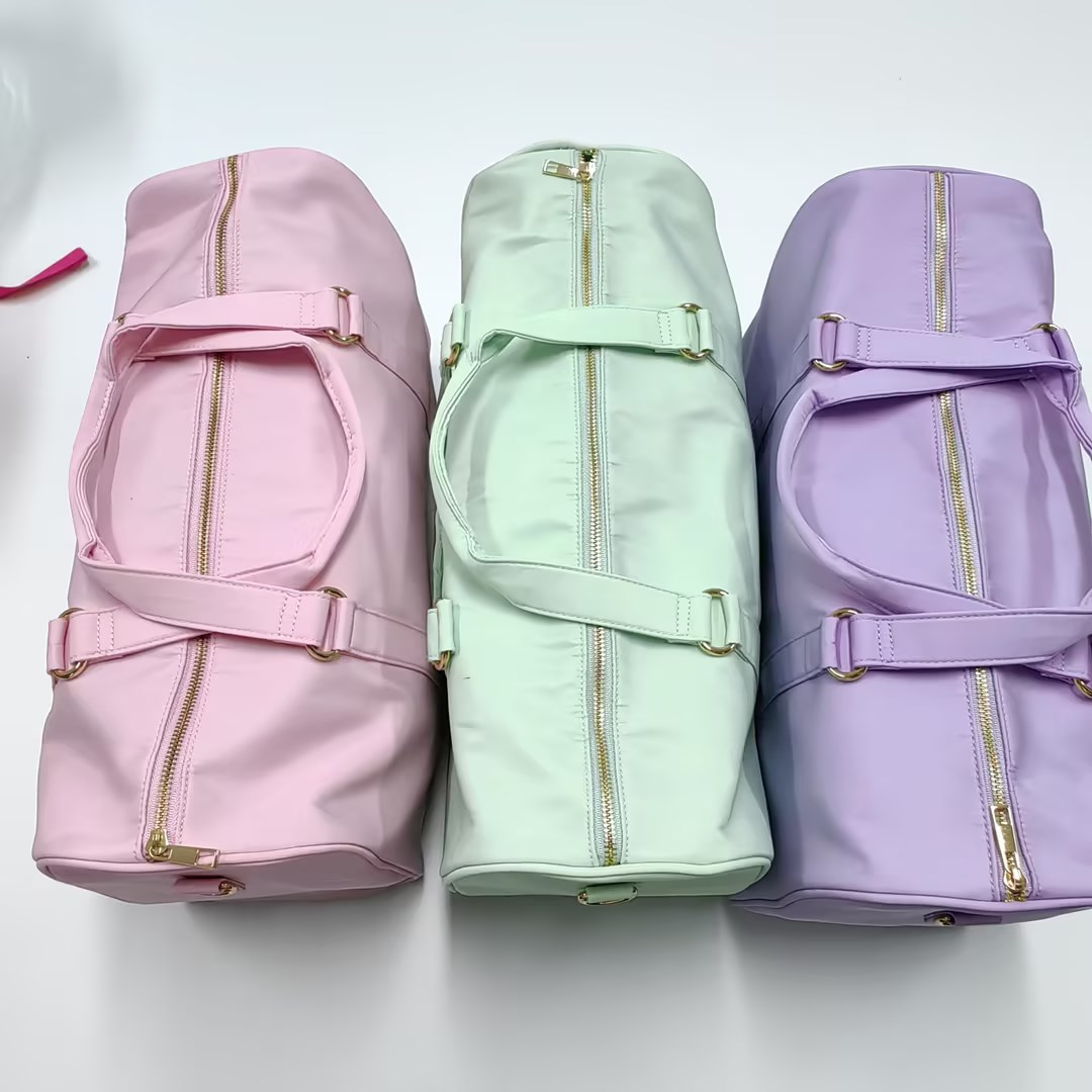 Eco Friendly Custom Women Garment Organizer Storage Sports Gym Bags Nylon Waterproof Overnight Travel Bag Weekender Duffel Bags