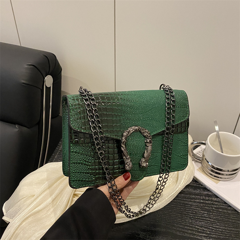 2026 New Hot Selling Geometric Vintage Fashion Chain Small Square PU Crossbody Single Strap Women's Bag-Simple Trendy Design