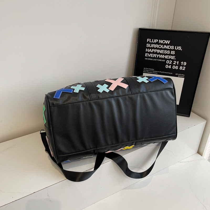 OEM ODM Sports Gym Waterproof Large Pu Leather Travel Duffel Bag Custom Patch logo Duffel Travel Bag for Men