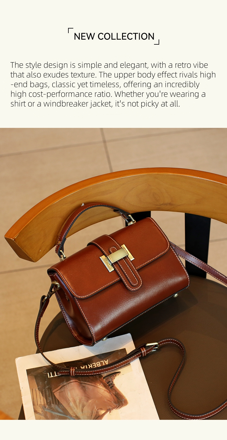 Genuine Leather Women Handbag Back view
