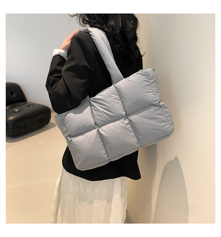 Women Satchel Bag Quilted Pleated Ladies Shopper Bag