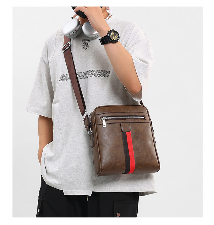 Large Capacity Classic Men's High-End Satchel Fashionable Business Crossbody Shoulder Bag and Messenger Bag Casual Style