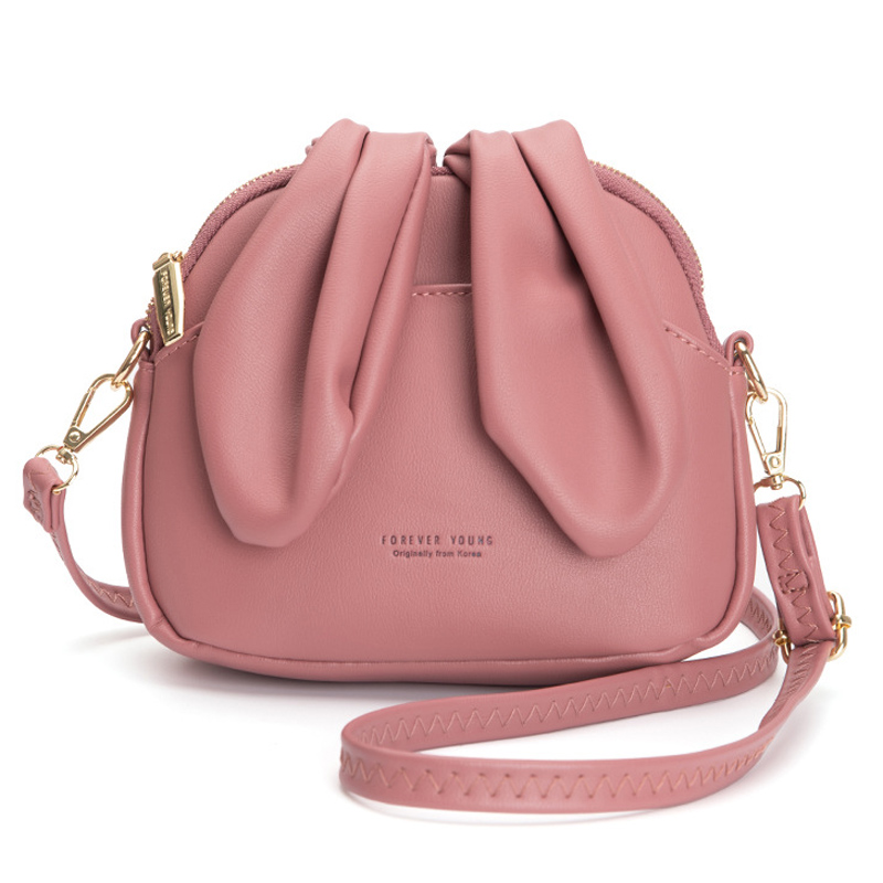 Long Soft Rabbit Ears Crossbody Shoulder Bucket Bag Korean Fashion Lady Tote Handbags for Women
