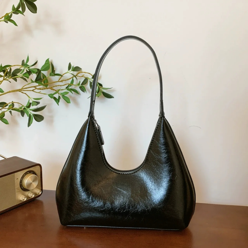 Women's Premium Genuine Leather Shoulder Bag Soft Material Hobo Handbag Custom Logo Support