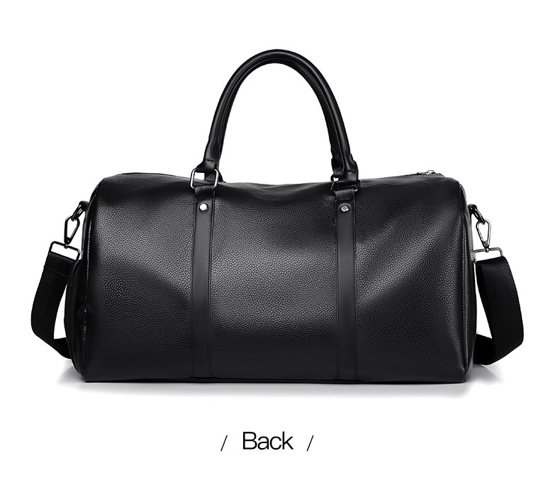 Customized Vegan Pebble Texture Leather Travel Weekender Overnight Duffel Bag