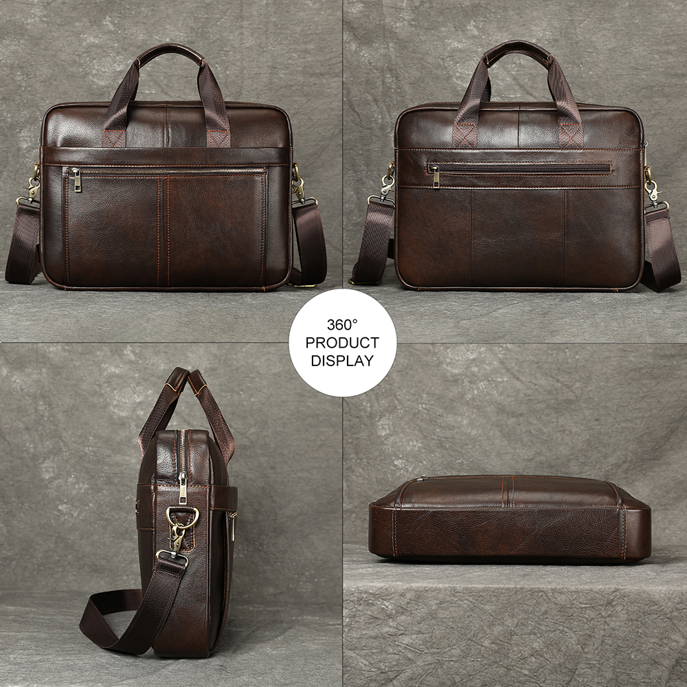 MARRANT Men Business Office Briefcase Leather 15 Inch Laptop Bag Leather Messenger Bag Genuine Leather Briefcase for Men
