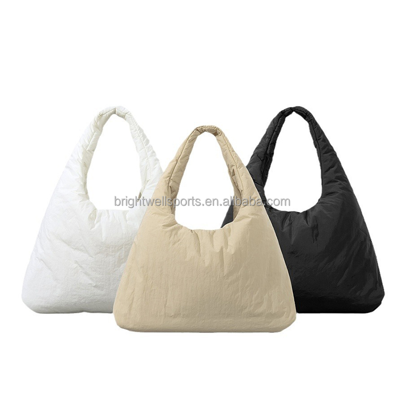 Padded Quilted Shoulder Puffy Bag