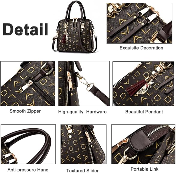 Latest Design Fancy Purses and Handbags for Women Top Handle Satchel Fashion Ladies Tote Bags Travel Casual Shoulder Bag